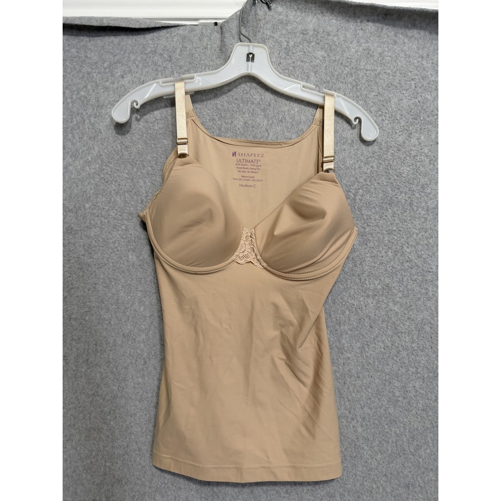 Shapeez Shapewear Womens Medium-C Beige Ultimate Bra Tank Shaping Top Cami